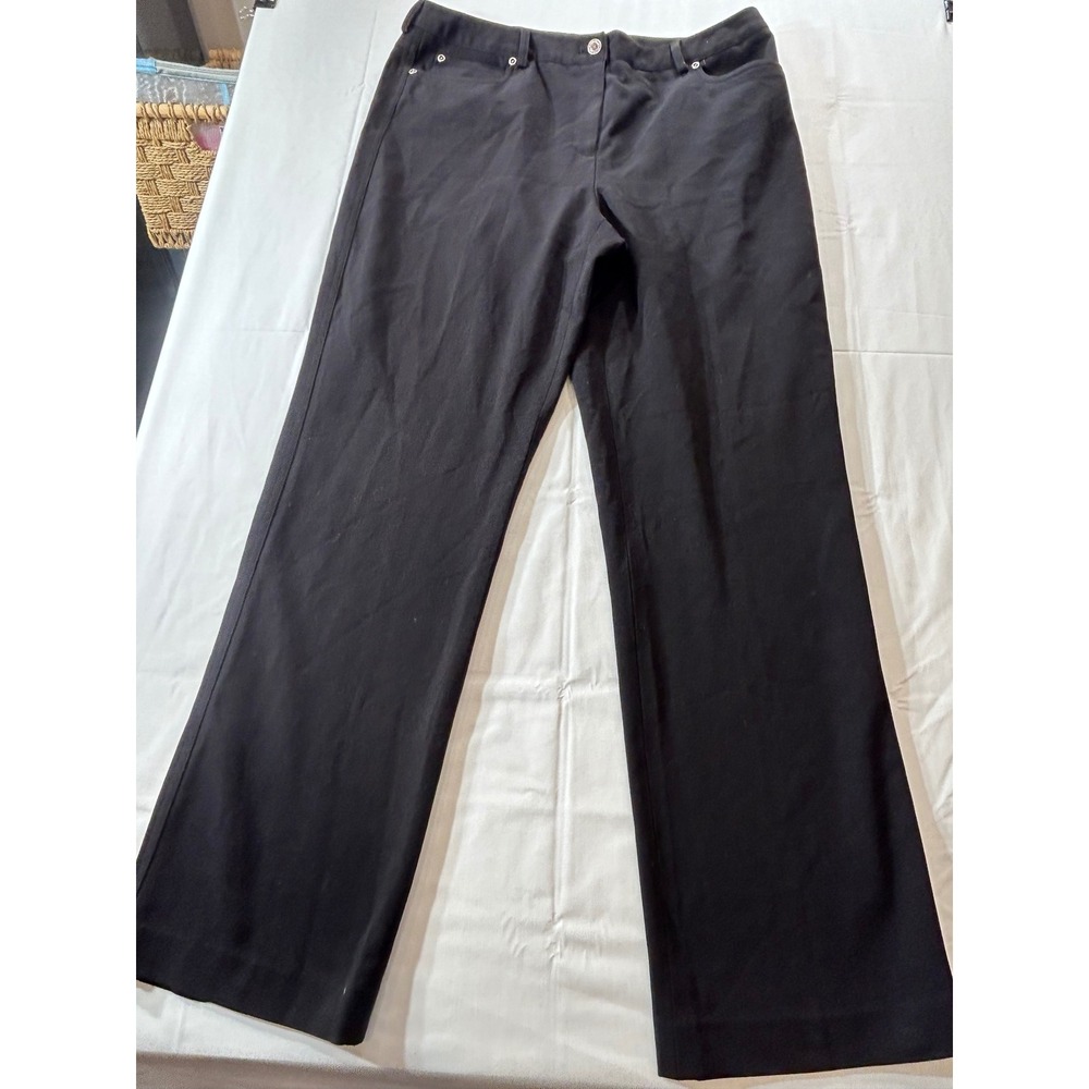 Rafaella Womens Black Straight Leg Stretch Trousers Size 14 Workwear Pants